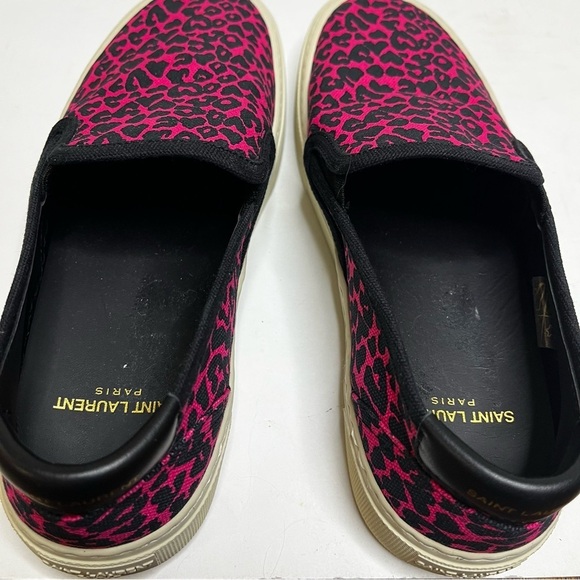Saint Laurent Venice Fuchsia Pink & Black Leopard Slip-On Shoes Size 38.5 (8.5) - Picture 15 of 15